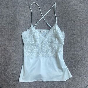 Small silk tank top with lace